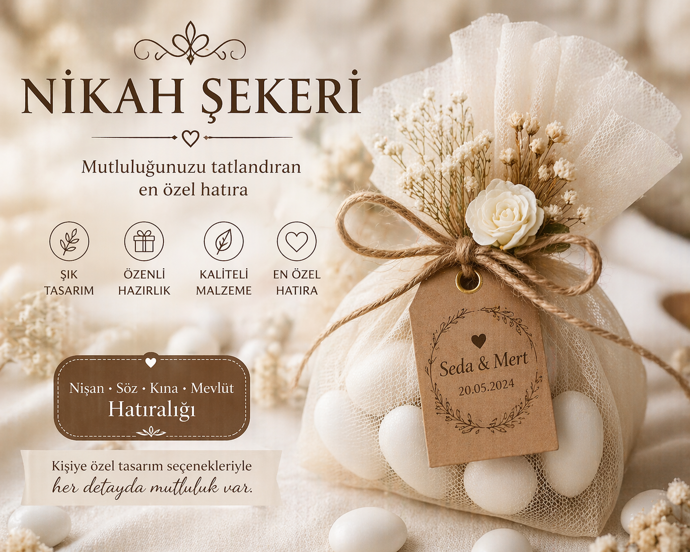 Esenyurt nikah şekeri tasarımları